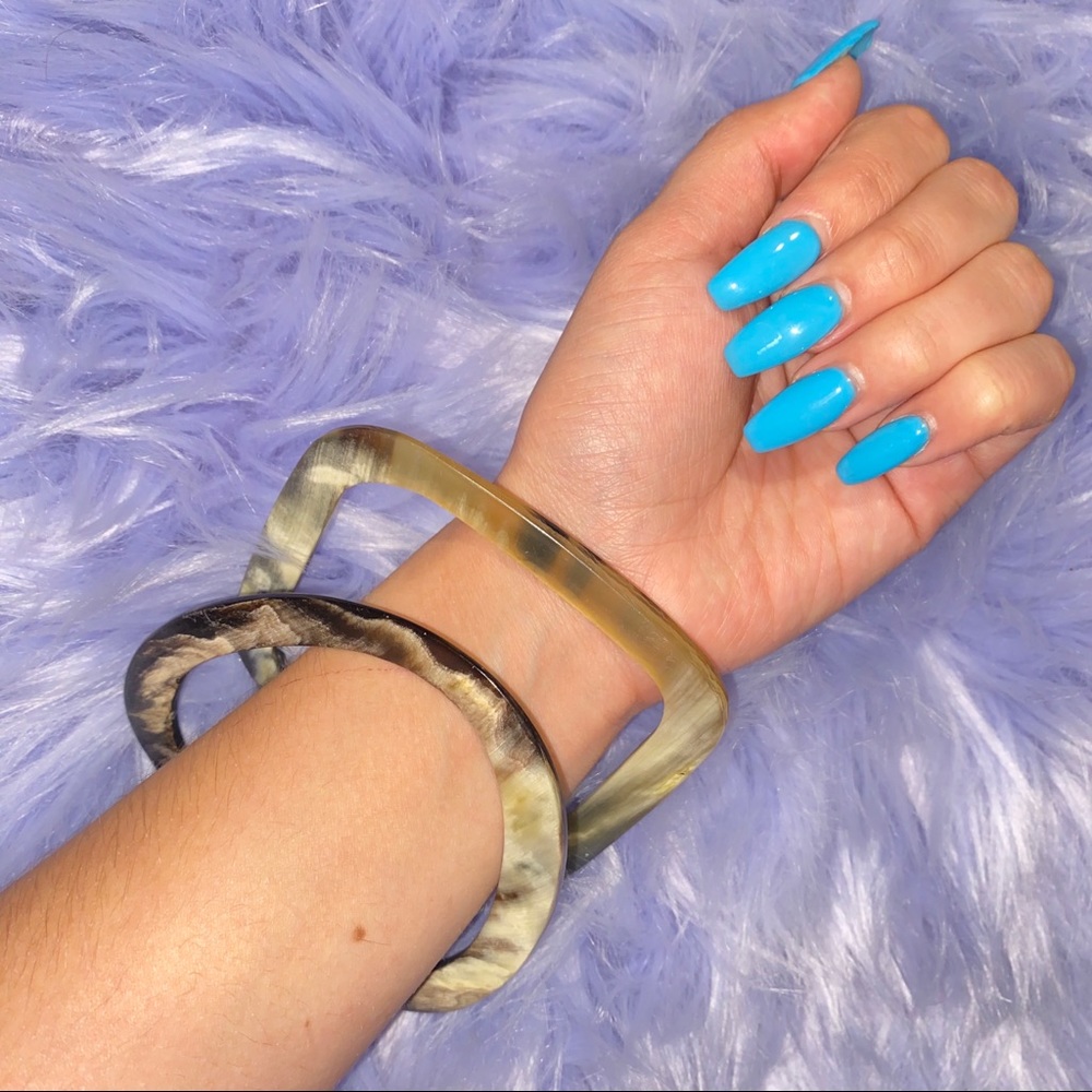 Geometrical Stone Patterned Bangle Set - Picture 2 of 3